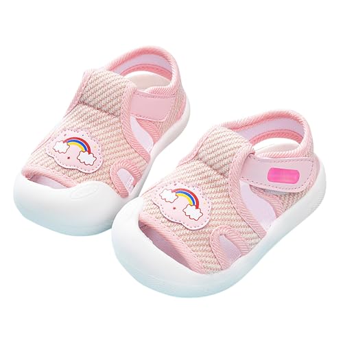 Baby-Lauflernschuhe für Damen und Herren, rutschfest, atmungsaktiv, für, 1–3, 6 Monate, Schuhe mit weicher Sohle, mehrere Farben optional Mädchen Sandalen 24 (Pink, 6-9 Months) von Generic