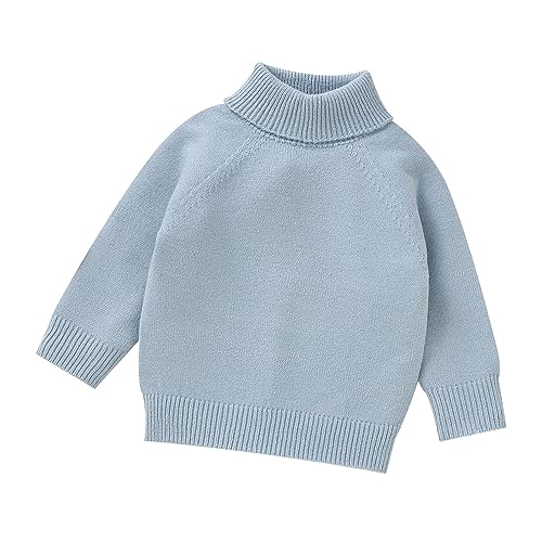 Baby-Pullover für Jungen Mädchen, gestrickt, Rollkragenpullover mit Zopfmuster, weich, warm, für Kleinkinder, hoher Kragen, Kinderpullover Strickjacke Hellgrau Baby-Pullover für Jungen Mädchen, gestrickt, Rollkragenpullover mit Zopfmuster, weich, warm, für Kleinkinder, hoher Kragen, Kinderpullover Strickjacke Hellgrau von Generic