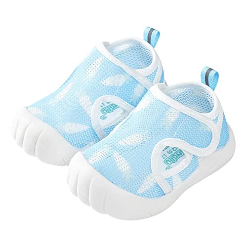 Babyschuhe Junge Sommer-Säuglingskleinkind-Mädchen-Schuhe Sandalen mit flachem Boden, nicht slio, halboffene Spitze, atmungsaktive, weiche Schuhe Baby Wasser Sandale (Blue, 22 Infant) von Generic