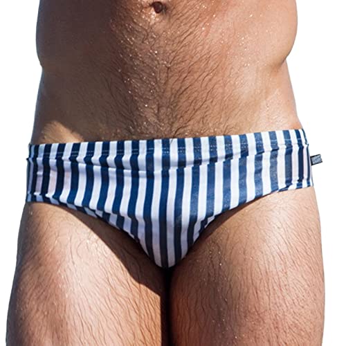 Badehose Herren Kurz Badeslip Eng Gestreift Slip Männer Badehosen Jungen Schwimmhose Bunter Badeshorts Short Tunnelzug Men's Shading Swim Briefs Unterhosen Bikini Beach Soft Shorts Dunkelblau L Badehose Herren Kurz Badeslip Eng Gestreift Slip Männer Badehosen Jungen Schwimmhose Bunter Badeshorts Short Tunnelzug Men's Shading Swim Briefs Unterhosen Bikini Beach Soft Shorts Dunkelblau L von Generic