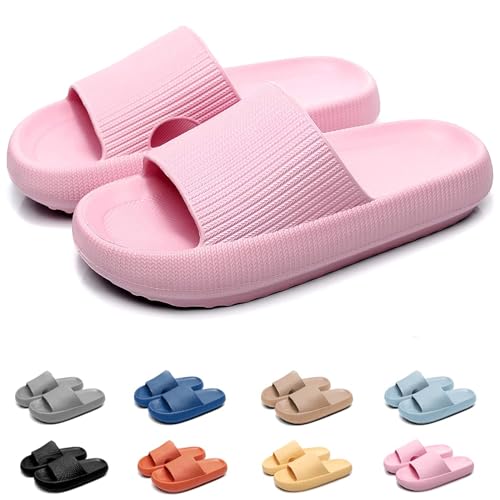 Badeschuhe,Original Hausschuhe Superweiche kuschelige Wolke Schlappen Weich rutschfest Badelatschen,Schnell trocknende Wolken Kissen Hausschuhe,Sommer Pantoletten Cozy Cloud Slides Indoor/Outdoor von Generic