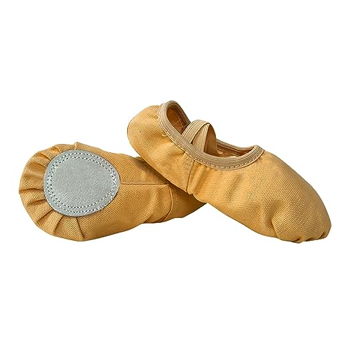 Ballettschuhe Mädchen Mit Ganze Ledersohle - Tanzschuhe Weich Sohle Yogaschuhe Stain Gymnastikschuhe Bequem Halbschuhe Einfarbig Trainingsschuhe Performance Ballerinas Tanz Hausschuhe von Generic