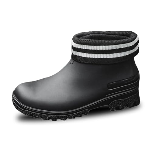 Barfuß Gummistiefel Herren Outdoor Bequem Halbhoch Outdoor Sommer Gummi Stiefeletten rutschfeste Leichte Gummi Stiefeletten für Regen, Schlamm und alle Jahreszeiten, praktisch, kurze Gartenschuhe Barfuß Gummistiefel Herren Outdoor Bequem Halbhoch Outdoor Sommer Gummi Stiefeletten rutschfeste Leichte Gummi Stiefeletten für Regen, Schlamm und alle Jahreszeiten, praktisch, kurze Gartenschuhe von Generic