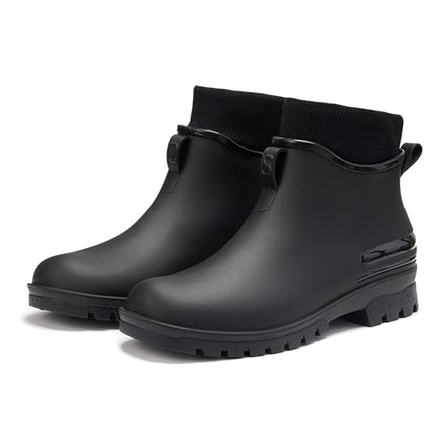 Barfuß Gummistiefel Herren rutschfeste Bequem Galoschen Weitschaft Outdoor Regenstiefel mit Stahlkappe Weitschaft Hiking Boots Halbhoch Ankle Chelsea Schwarz Reitstiefel Barfuß Reitstiefeletten Barfuß Gummistiefel Herren rutschfeste Bequem Galoschen Weitschaft Outdoor Regenstiefel mit Stahlkappe Weitschaft Hiking Boots Halbhoch Ankle Chelsea Schwarz Reitstiefel Barfuß Reitstiefeletten von Generic