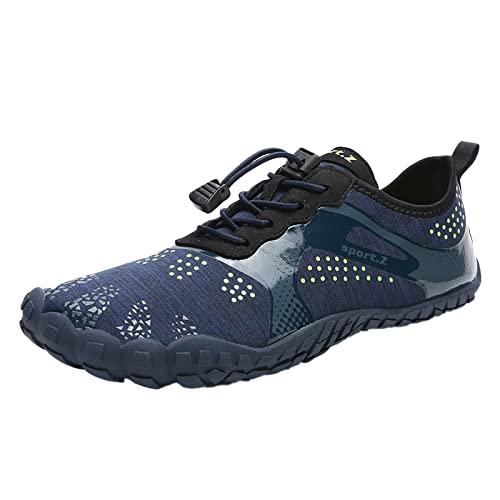 Barfußschuhe Barfussschuhe Herren Outdoor Sport Outdoor-Paar Frauen Männer wasserdichte Bergsteigen Lässige Sportschuhe Schnallenriemen Strand Laufen Atmungsaktive Neopren Schuhe (Dark Blue, 43) von Generic