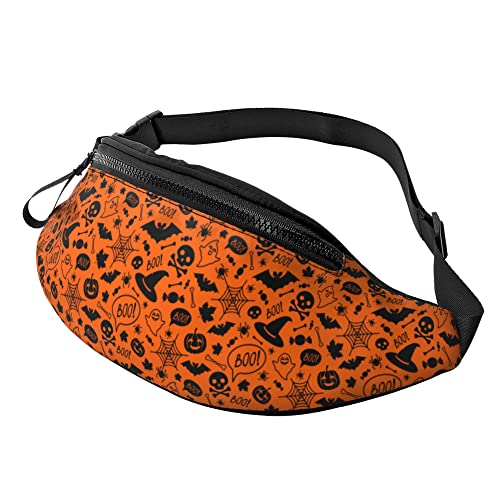 Bauchtasche für Damen und Herren mit Kopfhörerbuchse Sport Gürteltasche Schnecke Pilz Hüfttaschen zum Laufen, Orange Halloween, Einheitsgröße von Generic