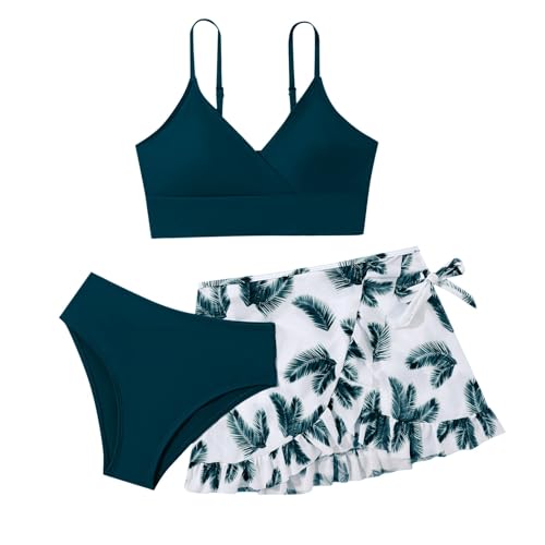 Bikini Mädchen 164 Teenager Mädchen Bikini Set 3er Sommer Badeanzüge Kinder Dreiteilig Tankini mit Shorts Einfarbig Rüschen Bademode Bikinis für Girls 8-16 Jahre Bikini Mädchen 164 Teenager Mädchen Bikini Set 3er Sommer Badeanzüge Kinder Dreiteilig Tankini mit Shorts Einfarbig Rüschen Bademode Bikinis für Girls 8-16 Jahre von Generic