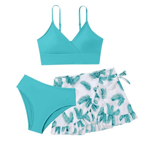 Bikini Mädchen Teenager mit Shorts 3 teilige Badeanzüge für Mädchen Badeanzug Rüschen Bikinioberteil Badebekleidung Kinder Dreiteilig Tankini mit Rock Mädchen Sommer Swimsuit (Light Green #1, 16Y) Bikini Mädchen Teenager mit Shorts 3 teilige Badeanzüge für Mädchen Badeanzug Rüschen Bikinioberteil Badebekleidung Kinder Dreiteilig Tankini mit Rock Mädchen Sommer Swimsuit (Light Green #1, 16Y) von Generic