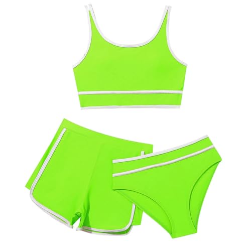 Bikini Teenager Mädchen 3-teiliges Bikini-Sets Sport Badeanzug Verstellbare Bikini Oberteil mit Triangel Bikinihose und Kurz Shorts Sporty Sommer Strand Bademode Badebekleidung für 8-14 Jahre Bikini Teenager Mädchen 3-teiliges Bikini-Sets Sport Badeanzug Verstellbare Bikini Oberteil mit Triangel Bikinihose und Kurz Shorts Sporty Sommer Strand Bademode Badebekleidung für 8-14 Jahre von Generic