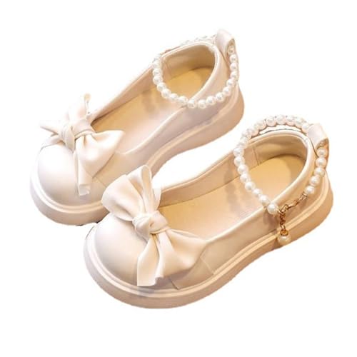 Bunte Sandalen Mode Frühling Sommer Zehe einfarbig Schleife Kinder Freizeitschuhe Rutschfeste Kinderschuhe (White, 35 Big Kids) von Generic