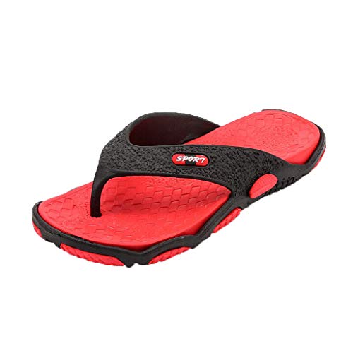 Business Schuhe Herren 45 Männer Klassische Bequeme Flip Flop Mode Sandalen Slide Sandalen Strand Hausschuhe Herren Schuhe 13 (Z1-Red, 40) von Generic