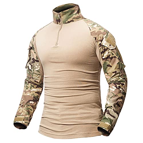 Camouflage T-Shirt Military T-Shirt Männer Langarm Taktisches T-Shirt Camo Tops CP CN M von Generic