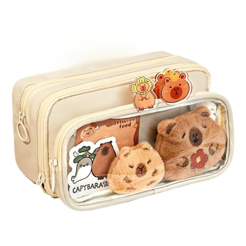 Capybara Federmäppchen, große Kapazität mit Fächern abnehmbar Klar Bleistift Tasche, Haftnotizen, Aufkleber, Clips, Anhänger als Geschenke,Flesh Capybara Federmäppchen, große Kapazität mit Fächern abnehmbar Klar Bleistift Tasche, Haftnotizen, Aufkleber, Clips, Anhänger als Geschenke,Flesh von Generic