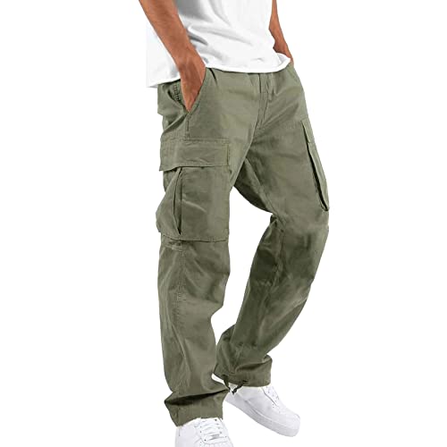 Cargohose Herren Baggy Freizeithose Herren mit Seitentaschen Hosen Herren Relaxed fit Wanderhose Herren Braun Outdoor Hosen Herren Jogginghose mit Knopfleiste Cargohose Herren Weites Bein Rangerhose von Generic