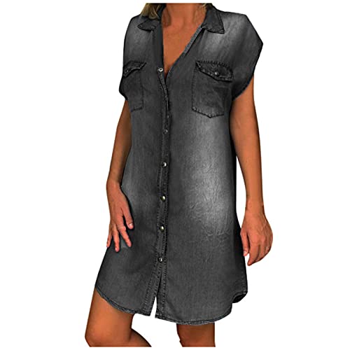 Cocktailkleid Damen Mini Jeanskleid Jeans Hemdkleid Minikleid Ärmelloses Denim Kleid Knielang Sommerkleid Strandkleid Knopfleiste Lang Hemdbluse Hemdkleid Kleider Cocktailkleid Damen Mini Jeanskleid Jeans Hemdkleid Minikleid Ärmelloses Denim Kleid Knielang Sommerkleid Strandkleid Knopfleiste Lang Hemdbluse Hemdkleid Kleider von Generic