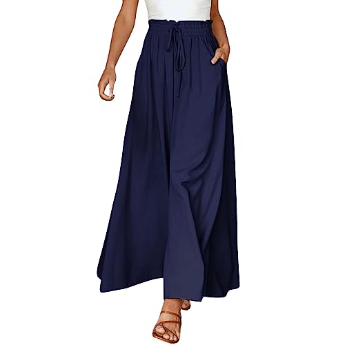 Culotte Hose Damen Sommer Hosenrock Schick Culotte Freizeithose Soft Schlaghose Weite Stretch Sweatpants Schlaghosen Hosenrock Track-Pants Sporthose von Generic