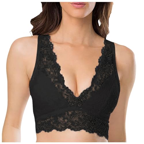 Generic Damen BH Ohne Bügel komfortable Bralette Damen Push up Crop Top Sexy Bustier Spitze BH Set Sport BH für Alltag Fitness Yoga Bra - Black, XL Generic Damen BH Ohne Bügel komfortable Bralette Damen Push up Crop Top Sexy Bustier Spitze BH Set Sport BH für Alltag Fitness Yoga Bra - Black, XL von Generic