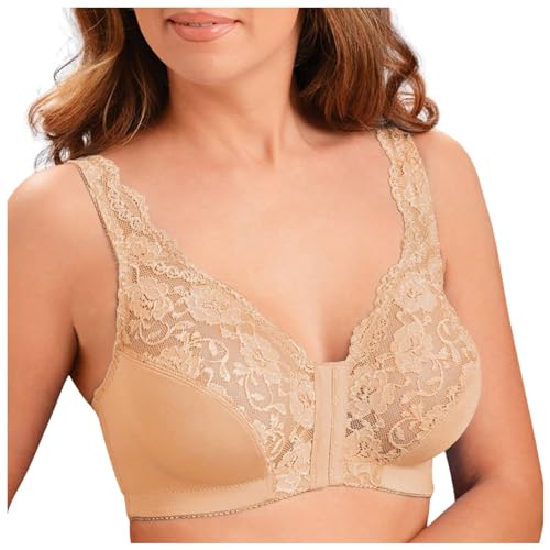 Damen BH Verschluss Vorne Ohne Bügel Spitzen BH Große Größen Minimizer BH Sexy Push Up Bra Komfort Bustier Breiten Trägern Klassischer Soft-BH Damen Damen BH Verschluss Vorne Ohne Bügel Spitzen BH Große Größen Minimizer BH Sexy Push Up Bra Komfort Bustier Breiten Trägern Klassischer Soft-BH Damen von Generic