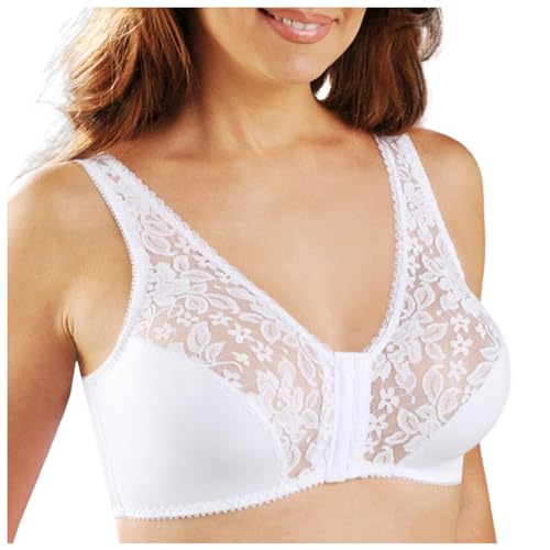 Damen BH Verschluss Vorne Ohne Bügel Spitzen BH Große Größen Minimizer BH Sexy Push Up Bra Komfort Bustier Breiten Trägern Klassischer Soft-BH Damen Damen BH Verschluss Vorne Ohne Bügel Spitzen BH Große Größen Minimizer BH Sexy Push Up Bra Komfort Bustier Breiten Trägern Klassischer Soft-BH Damen von Generic