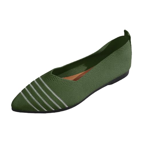 Damen Ballett-Mokassins, bequem, elegant, spitz, flach, ohne Schnürsenkel, leicht, atmungsaktiv, bequem, Z1 Grün, 41 EU Damen Ballett-Mokassins, bequem, elegant, spitz, flach, ohne Schnürsenkel, leicht, atmungsaktiv, bequem, Z1 Grün, 41 EU von Generic