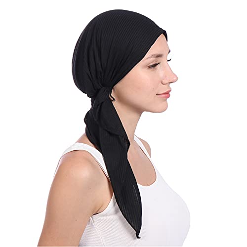 Damen Bambus Chemo Kopftuch Turban Headwear Slouchy Beanie Turban Frauen Muslim Schwanz Stretch Turban Damen Kopfbedeckung für Krebs, Chemo, Haarausfall von Generic