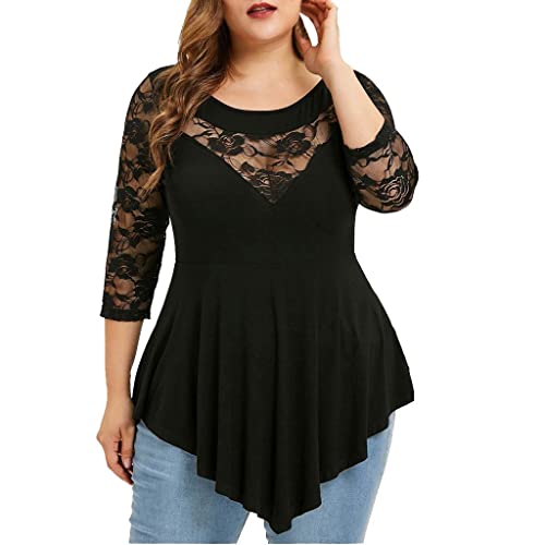 Damen Blusen Spitze Langarm Groß Größe Longshirt T-Shirts Schulterfrei Kurzarm Rundhals Oberteil Sommer Asymmetrisch Tops Bluse Shirts Sexy Tunika Top Oberteile Übergröße Off Shoulder Shirt Damen Blusen Spitze Langarm Groß Größe Longshirt T-Shirts Schulterfrei Kurzarm Rundhals Oberteil Sommer Asymmetrisch Tops Bluse Shirts Sexy Tunika Top Oberteile Übergröße Off Shoulder Shirt von Generic