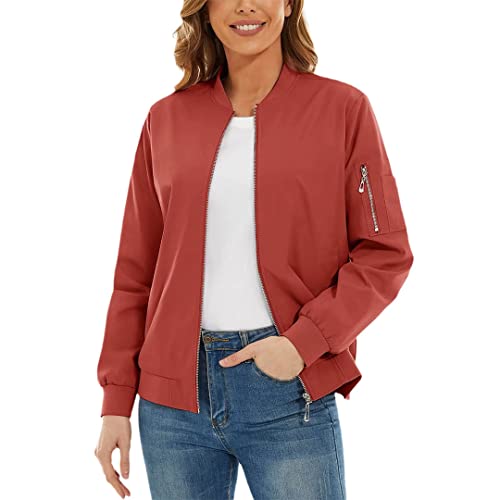Damen-Bomberjacken, Frühlings-Windbreaker-Mantel, Wasserabweisende Oberbekleidung, Mäntel Mit Taschen Damen-Bomberjacken, Frühlings-Windbreaker-Mantel, Wasserabweisende Oberbekleidung, Mäntel Mit Taschen von Generic