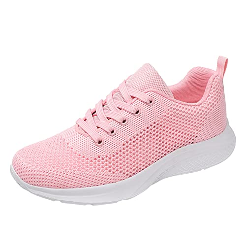 Damen Chucks Schuhe Freizeit Damen Schnürschuhe mit weicher Sohle Bequeme Schuhe Outdoor Mesh Schuhe Runing Mode Sport Atmungsaktive Turnschuhe Schuhe Damen Sohle (Pink, 41) von Generic