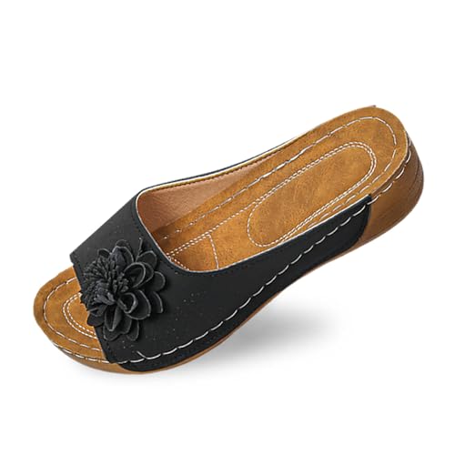 Damen Cozy Slides Menschen Badelatschen Sommer schwarz Espadrilles geflochten rutschfest Frauen Latschen Freizeit Hausschuhe für drinnen und draußen Damen Cozy Slides Menschen Badelatschen Sommer schwarz Espadrilles geflochten rutschfest Frauen Latschen Freizeit Hausschuhe für drinnen und draußen von Generic