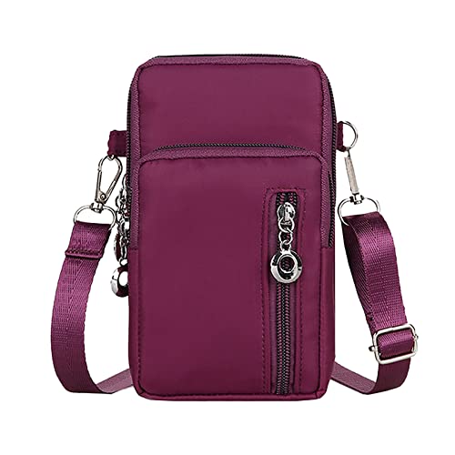 Damen Crossbody Bag Korean Hanging Neck Handytasche Wrist Wallet Handytasche Schultergurt Für Taschen Blau (Purple, One Size) von Generic