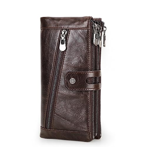 Damen Geldbörse Aus Echtem Leder, Damen Clutch, RFID Anti Diebstahl Bürste, Multi Karten Organizer, Geschenk Für Freundin, Tochter, Ehefrau von Generic