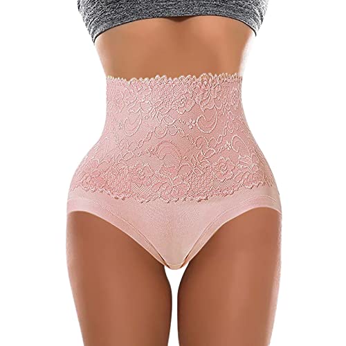 Damen Miederslip Stark Formend Bauch Weg Shaping String Push-Up Spitze Taillenslip Atmungsaktiv Miederhose Shaping Formslip sexy Unterhose Shapewear High Waist Miederhose Body Shaper (Rosa, L) von Generic