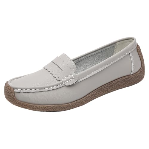 Damen-Mokassins ohne Schnürsenkel, Laufschuhe, flacher Mund, atmungsaktiv, leicht, modisch, rutschfest, bequem, Bootsschuhe für Arbeit, Grey 3, 37 EU Damen-Mokassins ohne Schnürsenkel, Laufschuhe, flacher Mund, atmungsaktiv, leicht, modisch, rutschfest, bequem, Bootsschuhe für Arbeit, Grey 3, 37 EU von Generic