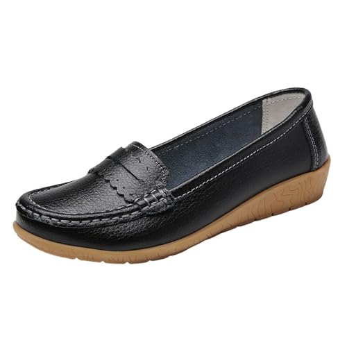 Damen-Mokassins ohne Schnürsenkel, Laufschuhe, flacher Mund, atmungsaktiv, leicht, modisch, rutschfest, bequem, Bootsschuhe für Arbeit, Le Noir 1, 41 EU Damen-Mokassins ohne Schnürsenkel, Laufschuhe, flacher Mund, atmungsaktiv, leicht, modisch, rutschfest, bequem, Bootsschuhe für Arbeit, Le Noir 1, 41 EU von Generic