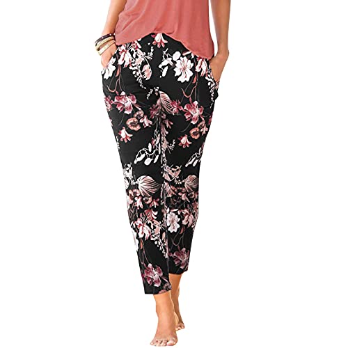 Damen Pant Lange Haremshose Schlupfhose Leicht Boho Strandhose Sommer Straight Bein Hose Freizeithose Women Sommerhose Stoffhose Yogahose mit Taschen Jogginghose Damen Pant Lange Haremshose Schlupfhose Leicht Boho Strandhose Sommer Straight Bein Hose Freizeithose Women Sommerhose Stoffhose Yogahose mit Taschen Jogginghose von Generic