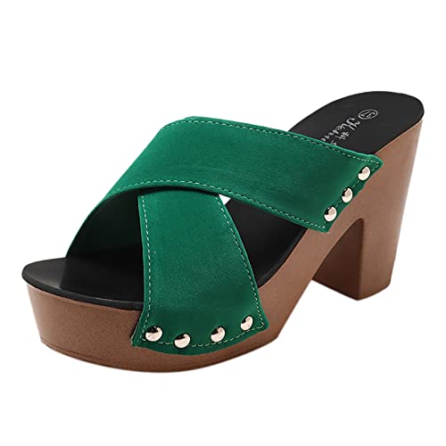 Damen Sandalen mit Absatz Sommerschuhe Elegante Latschen Blockabsatz Damenschuhe Schlappen Römersandalen Hausschuhe Absatzschuhe Plateau Pantoffeln Plattform Shoes Freizeitsandalen Damen Sandalen mit Absatz Sommerschuhe Elegante Latschen Blockabsatz Damenschuhe Schlappen Römersandalen Hausschuhe Absatzschuhe Plateau Pantoffeln Plattform Shoes Freizeitsandalen von Generic
