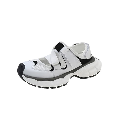 Damen Schuhe Sommer 42 Trendige Schuhe mit Dicker Sohle für Damen, vielseitige Sportschuhe aus Canvas, Freizeitschuhe ene Schuhe Damen 40 (White, 37) von Generic