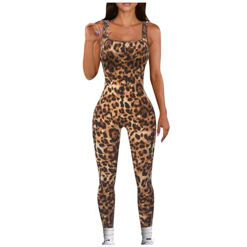 Damen Sport Jumpsuit Leopard Ärmellos Einteiliges Outfit Lang Kuschelig Sport Overall Eng Workout Bodysuit One Piece Tank Tops Stretch Langarm Bodycon Strampler Sportanzug Damen Sport Jumpsuit Leopard Ärmellos Einteiliges Outfit Lang Kuschelig Sport Overall Eng Workout Bodysuit One Piece Tank Tops Stretch Langarm Bodycon Strampler Sportanzug von Generic