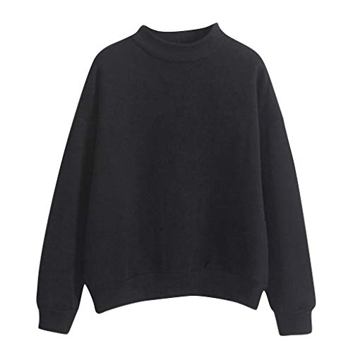 Damen Sweatshirt Pullover Basic Langarmshirt Top Casual Oberteil Sport Streetwear Sweatshirts ohne Kapuze Bluse Tops von Generic