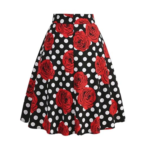 Damen Swing Rock 50s Retro Trachtenrock Vintage Rockabilly Rock A Linie Knielang Tellerrock Festliche Elegant Ausgefallene Röcke High Waist Faltenrock Damen Swing Rock 50s Retro Trachtenrock Vintage Rockabilly Rock A Linie Knielang Tellerrock Festliche Elegant Ausgefallene Röcke High Waist Faltenrock von Generic