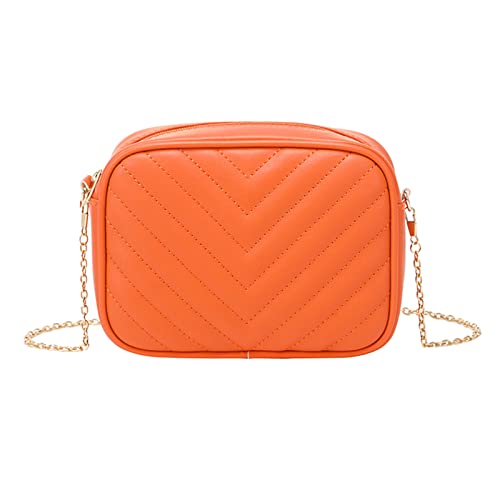 Damen Umhängetaschen Gelb Frauen Umhängetasche Mode Einfache Streifen Trend Kette Umhängetasche Geldbörse Praktisch Umhängetaschen Herren Klein Camouflage (Orange, One Size) von Generic