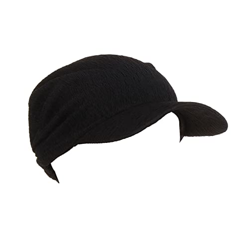 Damen Visor Bandana mit Schirm Haarband Baumwolle Beanie Kopftuch Elastische Kopfbedeckung Kopfbedeckungen Kopf Wraps aus Leicht Stoff Schwarz von Generic