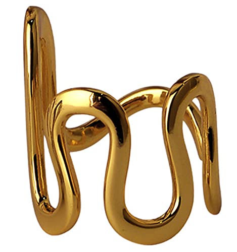 Damenring aus 925er-Sterlingsilber, unregelmäßige geometrische Linien, Persönlichkeit, offener Ring, Silberschmuck, Zeigefingerringe für Frauen, gold- von Generic