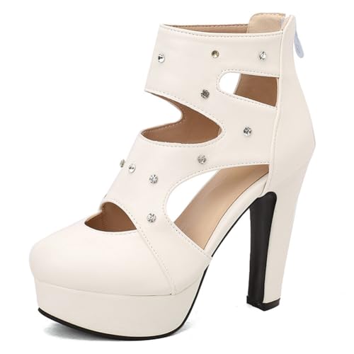 Damensandalen Sommer Geschlossene Zehen Ausschnitt Plateau High Heel Gladiatoren Schuhe Mit Reißverschluss Strass Perfekt Für Nachtclubs Bälle Hochzeiten Cocktailpartys,Weiß,50 EU Damensandalen Sommer Geschlossene Zehen Ausschnitt Plateau High Heel Gladiatoren Schuhe Mit Reißverschluss Strass Perfekt Für Nachtclubs Bälle Hochzeiten Cocktailpartys,Weiß,50 EU von Generic
