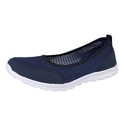 Damenschuhe 36 Atmungsaktive Schnürschuhe für Damen, Flache Freizeitschuhe, Unisex, leichte Arbeitsschuhe, sportliche, atmungsaktive Arbeitsschuhe Damenschuhe Weite H Winter (Blue, 40) von Generic