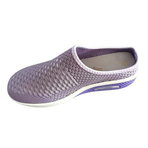 Damenschuhe Mit Absatz Damen-Sommermode, atmungsaktiv, groß, einfarbig, weich, bequem, Sportbekleidung, Klassische Freizeitschuhe, Hausschuhe Wildling Schuhe Damen (Purple, 42) von Generic