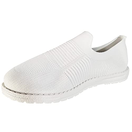 Damenschuhe Stiefeletten Sexy Socken Schuhe Atmungsaktiv Plus Size Leichte Laufschuhe Sneakers Freizeitschuhe Damen Schuhe 97 (White, 40) von Generic