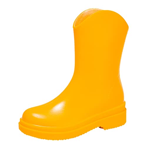 Damenschuhe Winter 36 Schneestiefel im einfachen Stil für Damen, rutschfest, abnehmbar, mit Baumwolle im Inneren, Regenstiefel, Outdoor-Gummiwasserschuhe Boots Schuhe Damen (Yellow, 39) von Generic