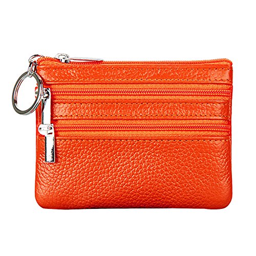 Damentaschen Schlüsseletui kleine Geldbörse kleine Münze Geldbörse Multifunktionale Brieftasche (Orange, One Size) von Generic