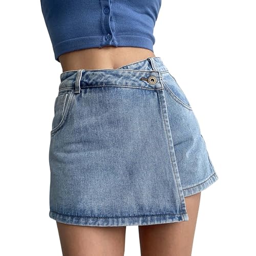 Denim Skorts für Damen Cargo-Stil Kunst Wickel Jeans Skort Röcke dehnbar hohe Taille Rock Shorts Country Konzertkleidung Denim Skorts für Damen Cargo-Stil Kunst Wickel Jeans Skort Röcke dehnbar hohe Taille Rock Shorts Country Konzertkleidung von Generic